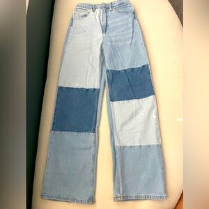 H&M Girls High Waisted Wide Leg Denim Jeans